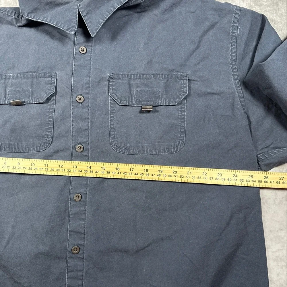 Wrangler Premium Quality Mens 2XL Navy Blue Long Sleeve Button Down Work Shirt